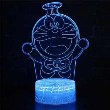 Imagem de Luz noturna Doraemons 3D com mudança de cor LED para crianças - yiweis