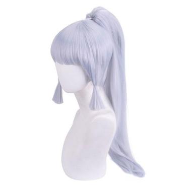 Imagem de Peruca Cosplay Genshin Impact Kamisato Ayaka Cabelo Sintético 70cm - y