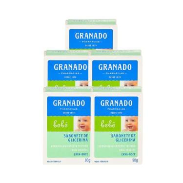 Imagem de 5 Sabonete Barra de Glicerina Granado Bebê Erva-doce 90g
