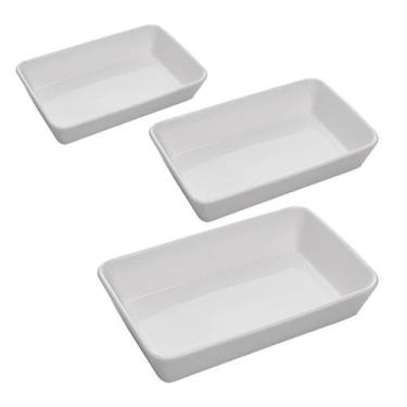 Imagem de Conjunto 3 Refratários Línea Branco Porcelana - Lyor