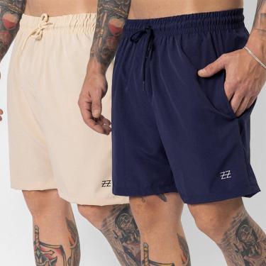 Imagem de Kit 2 Bermudas Masculinas Academia Treino Shorts Elástico Luzzoo-Masculino