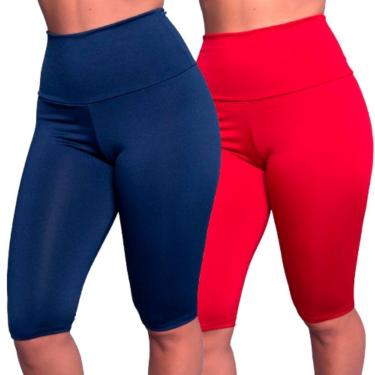 Imagem de KIT 2 Bermudão Suplex Liso Serra e Mar Roupa para Academia Treino Moda Fitness Feminina-Feminino