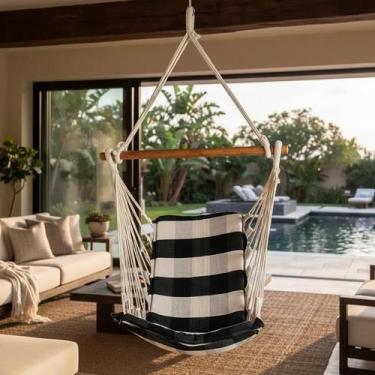 Imagem de Cadeira de balanço suspensa rede de teto Acolchoada várias cores - New