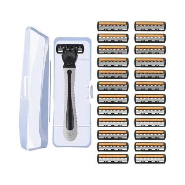 Imagem de Lâminas De Barbear Reutilizáveis De Três Camadas Para Homens Com Lâmin