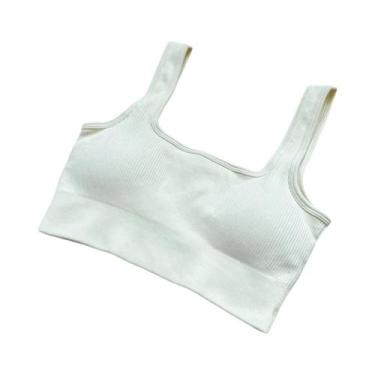 Imagem de Sutiã Esportivo Feminino Sem Costura Em Cor Sólida Com Almofada Embuti