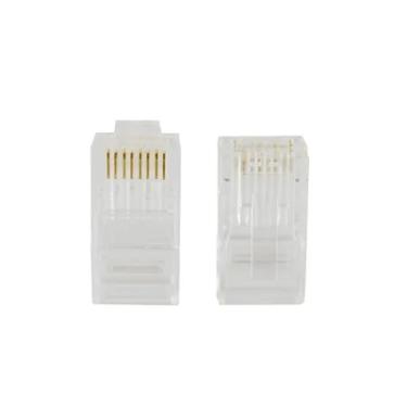 Imagem de Conector Macho RJ-45 Evus CAT6, UTP, 8x8, Pacote Com 100 - C-099