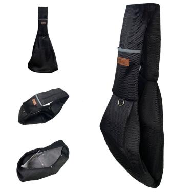 Imagem de Bolsa de Transporte Canguru Cao Gato Pet Animal Malha Respiravel Tira de Ombro Confortavel Tecido Resistente
