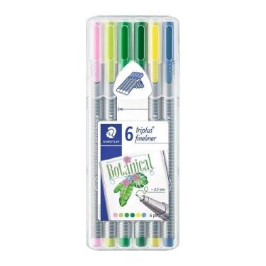 Imagem de Caneta Triplus Fineliner Staedtler Botanical 6 Cores