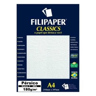 Imagem de Papel Pérsico A4 Filipaper Classics 180g 50 Folhas Branco - FILIPERSON