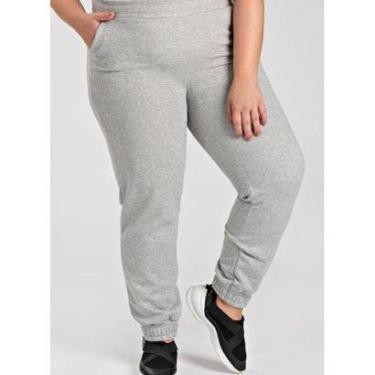 Imagem de Calça Feminina Jogger Plus Size em Moletom Peluciada Bolsos Laterais - Serena-Feminino