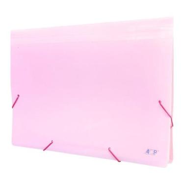Imagem de Pasta Sanfonada Plastica A4 12 Divisórias Rosa Pastel ACP, ACP-1727-RS