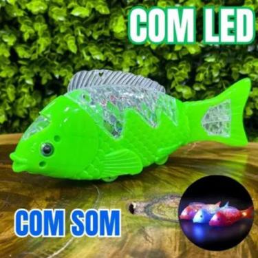 Imagem de Brinquedo Infantil Peixe Musical Com Luz LED Bate Cauda - EA ACESSÓRIO