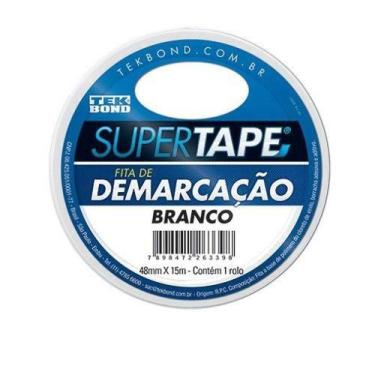 Imagem de Fita Demarcação De Solo 48mm X 15 Metros Branca - Sinalização De Passa
