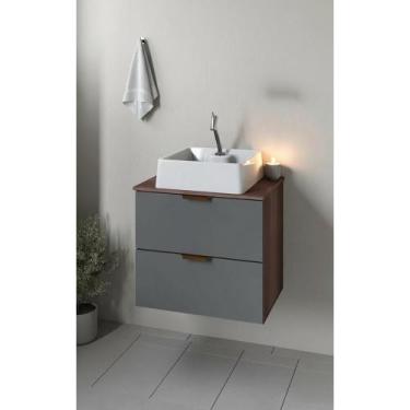 Imagem de Gabinete Banheiro Suspenso 50cm com Cuba Branca Luxo - Congratulations