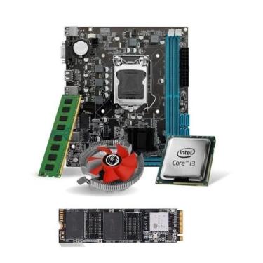 Imagem de Kit Pl Mãe H61 + Proc. I3 2100 + Mem. 8gb Ddr3 + Cooler + M.2 256gb - 
