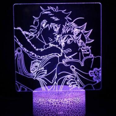 Imagem de Luz noturna LED 3D Black Clovers Astas Color Changing - Yiweisai