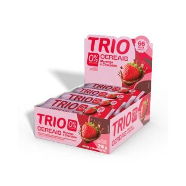 Imagem de Barra de Cereal Trio Zero Morango e Chocolate 18g caixa com 12 itens