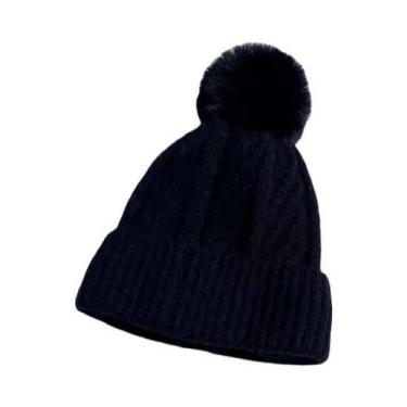 Imagem de Gorro Unissex De Lã Quente Com Forro De Fleece, Cor Sólida, Estilo Ver