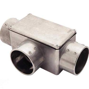 Imagem de Condulete fixo 3" tipo "T" - com tampa / sem rosca / sem pintura - Tra