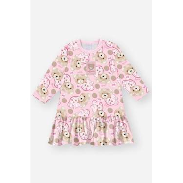Imagem de Vestido Bebê Menina Ursinho Rosa Mundo Cinti, Rosa, M