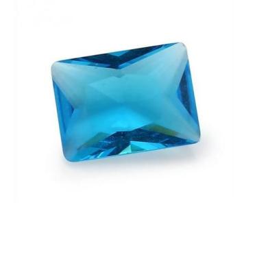 Imagem de Pedras Água Marinha Zircônia Cor Azul Clara  9 mm x 7  mm mm Para Anel