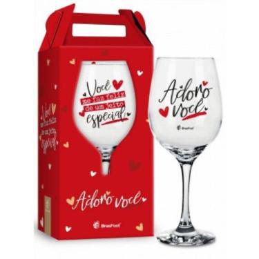 Imagem de Taça de Vinho na Caixa Adoro Você Presente Especial Brasfoot
