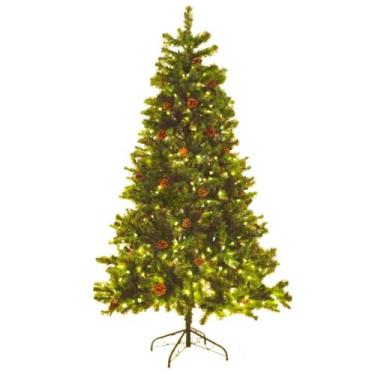 Imagem de Árvore de Natal Iluminada Com Pinhas 180cm 850 Galhos 550 Leds Bivolt 