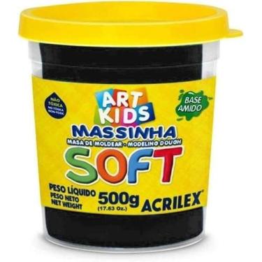 Imagem de Massa de Modelar 500gr Soft Acrilex Preto 520 Massa de Modelar 500gr S
