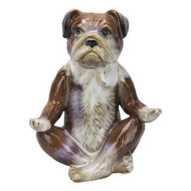 Imagem de Estátua Cachorro Meditando Cerâmica 17 cm - Toque De Classe