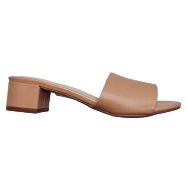 Imagem de Tamanco Feminino Moleca Salto Sintetico Elegante 5259.864, Nude, 36
