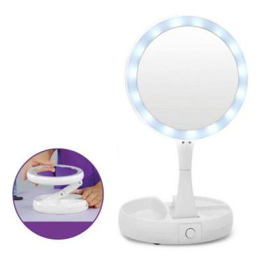 Imagem de Espelho Luz Led Iluminador Mesa Maquiagem Portátil - DS, Branco
