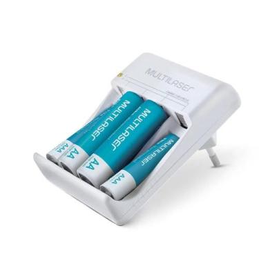 Imagem de Carregador de Pilhas Multilaser CB045 Portatil Bivolt Branco