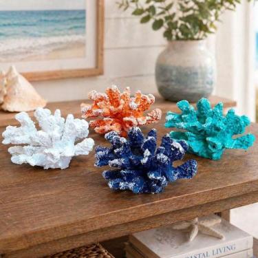 Imagem de Corais Artificiais Coral Decorativo para Casa Praia Mar Kit 4 Peças 9c
