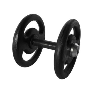 Imagem de Dumbbell Pintado Pegada Emborrachada Academia 10kg Ferro Fundido Anilh