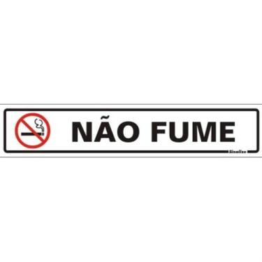 Imagem de Placa De Poliestireno Auto-adesiva 5x25cm Não Fume - 200 Aj - Sinalize