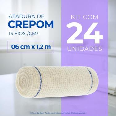 Imagem de Atadura Crepom Faixa Bandagem Elástica 06cmx1.2m 24 Unidades - Casa da