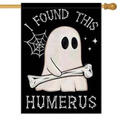 Imagem de Bandeira da casa EKOREST ENCONTREI ESTE HUMERUS Funny Ghost 70x100cm