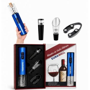 Imagem de Kit Abridor De Garrafa De Vinho Automático Elétrico Com 4 Peças WG08 A