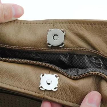 Imagem de Kit 5 Botões Imantado Magnético Fecho P/ Bolsa Preto/Onix 18mm Imã - B