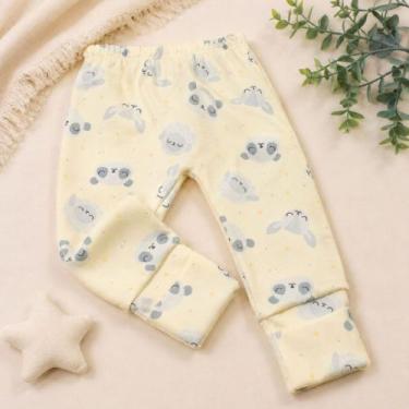 Imagem de Calça Para Bebês Tecido Macelin Estampadinho e Pé Reversível de 0 a 12