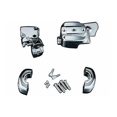 Imagem de Kuryakyn Acessório de guidão de motocicleta 9126: Kit completo de reposição de freio e embreagem com controle de freio cromado para motocicletas Harley-Davidson 1996-2017, disco único