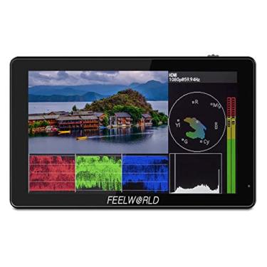 Imagem de FEELWORLD LUT5 5,5" tela sensível ao toque DSLR monitor de campo câmera 1920X1080 IPS painel 3000nit 4K saída de entrada HDMI