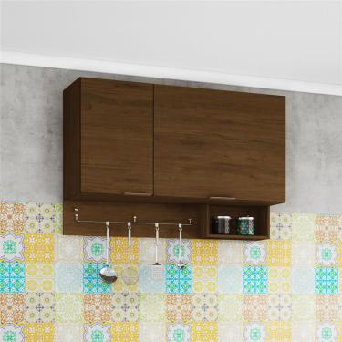 Imagem de Armário Basculante Bartira Rubi com 2 Portas, 2 Prateleiras e Suporte para Utensílios