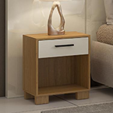 Imagem de Mesa de Cabeceira  1 Gaveta 100% Mdf W343 Freijó/off White - Dalla Costa