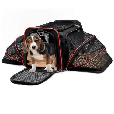 Imagem de Bolsa Transpote para Pet Expnsível Viagem vermelha