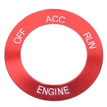 Imagem de Interruptor de parada de partida do motor, guarnição do botão de ignição liga de alumínio antiferrugem substituição para RAM 2010-2021 para atualização (vermelho)