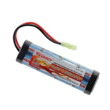 Imagem de Tenergy Bateria de airsoft de 9,6 V de alta capacidade 1600 mAh NiMH pacote de bateria plana com mini conector Tamiya para Airsoft Guns MP5, Scar, M249, M240B, M60, G36, M14, RPK, PKM