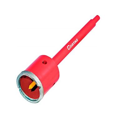 Imagem de Serra Copo Diamantada - Haste E Pino Guia P/Alvenaria 50 Mm Cortag Vermelha