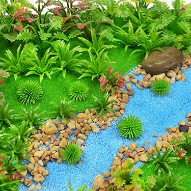 Imagem de MOMOONNON 100 peças, modelo de árvores, plantas em miniatura, cenário de jardim de fadas, jogo de guerra, árvores falsas, modelo, cenário ferroviário, suprimentos de diorama, paisagem