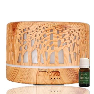 Imagem de Umidificador de Ar Aromatizador Ultrassônico Elétrico Luminária Led e 1 Essência Bamboo